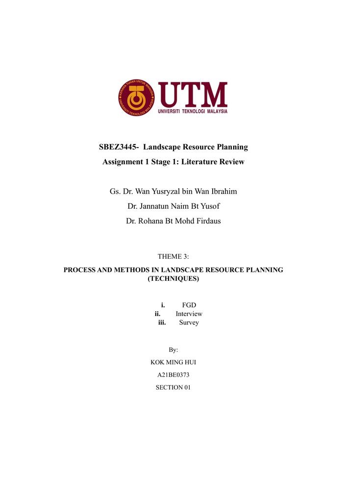 Process and Methods in Landscape Resource Planning review cover