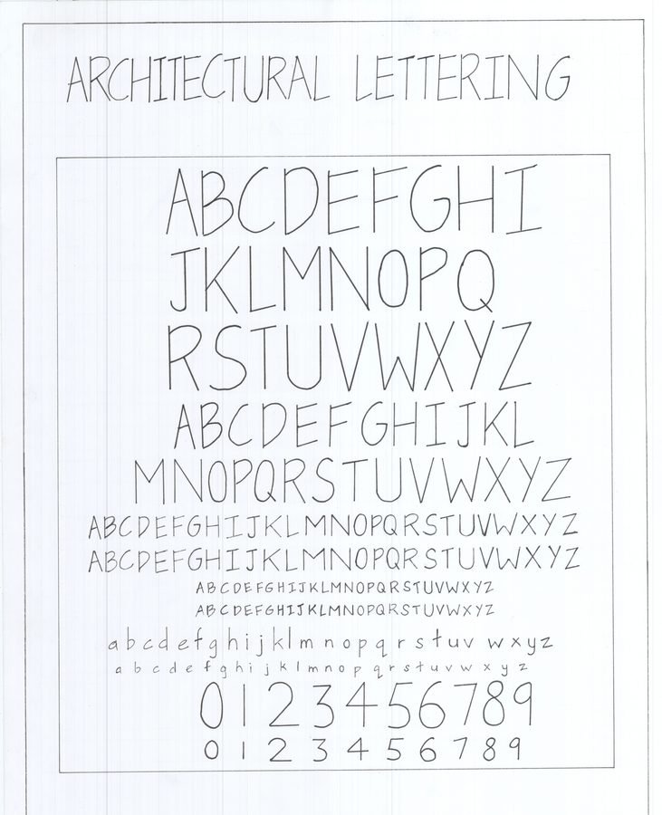 Architectural lettering practice
